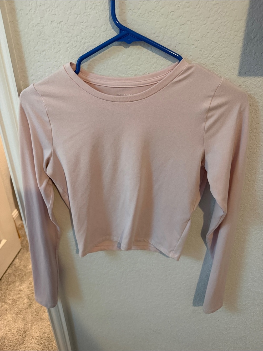 Hollister Pale Pink Long-Sleeve Crewneck Top